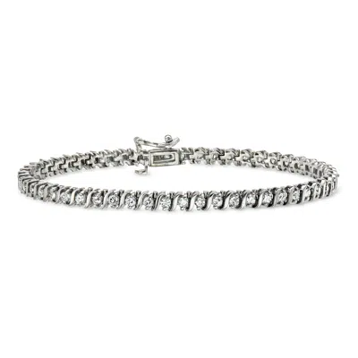 Pre-owned Ross-simons C. 1990 Vintage 2.00 Ct. T.w. Diamond Tennis Bracelet In 14kt White Gold In Silver