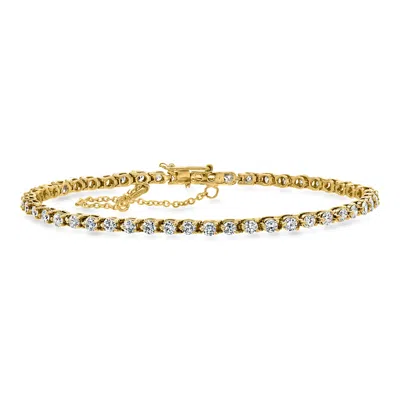 Pre-owned Ross-simons C. 1990 Vintage 2.00 Ct. T.w. Diamond Tennis Bracelet In 18kt Yellow Gold