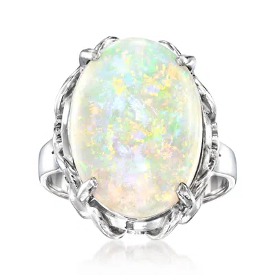 Pre-owned Ross-simons C. 1990 Vintage Opal Ring In Platinum In Silver