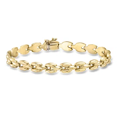 Pre-owned Ross-simons C. 2000 Vintage 14kt Yellow Gold Fancy-link Bracelet