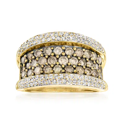 Pre-owned Ross-simons C. 2000 Vintage 2.30 Ct. T.w. Brown And White Diamond Ring In 14kt Yellow Gold