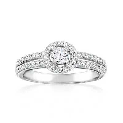 Pre-owned Ross-simons C. 2000 Vintage .52 Ct. T.w. Diamond Two-row Ring In Platinum In Silver