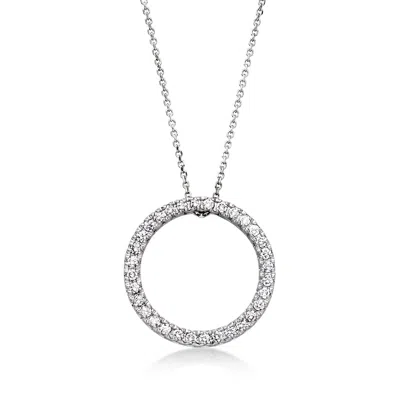 Pre-owned Ross-simons C. 2000 Vintage .85 Ct. T.w. Diamond Eternity Circle Necklace In 14kt White Gold In Silver