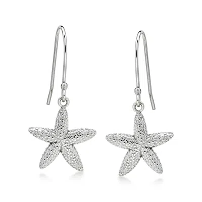 Pre-owned Ross-simons C. 2000 Vintage Sterling Silver Starfish Drop Earrings