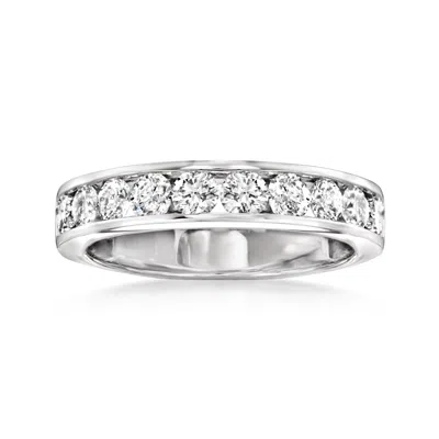 Ross-simons Channel-set Diamond Wedding Band In 14kt White Gold In Transparent