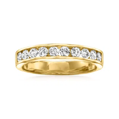 Ross-simons Channel-set Diamond Wedding Band In 14kt Yellow Gold In Gray