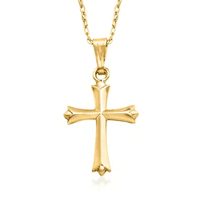 Ross-simons Child's 14kt Yellow Gold Cross Pendant Necklace