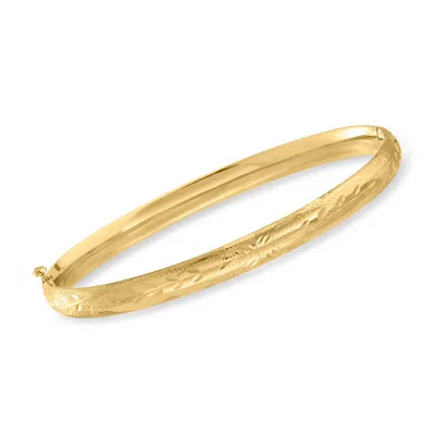 Ross-simons Child's 14kt Yellow Gold Floral Bangle Bracelet