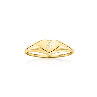 Ross-simons Child's 14kt Yellow Gold Personalized Heart Signet Ring