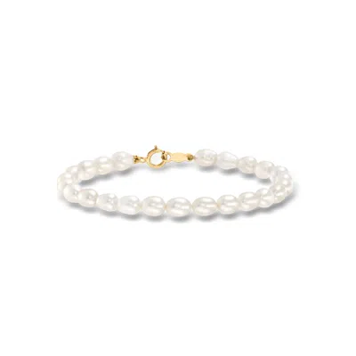 Ross-simons Child's 4-4.5mm Cultured Pearl Bracelet With 14kt Yellow Gold