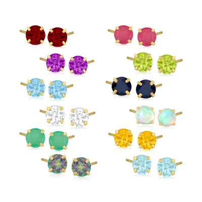 Ross-simons Child's .60 Ct. T.w. Birthstone Stud Earrings In 14kt Yellow Gold