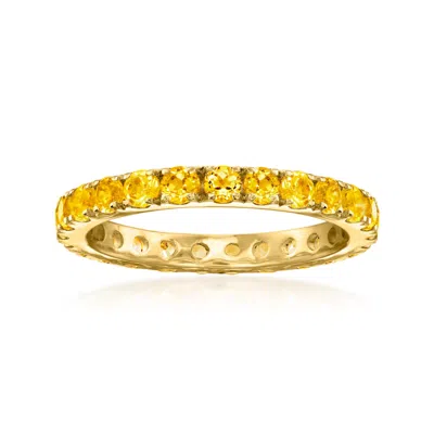 Ross-simons Citrine Eternity Band In 18kt Gold Over Sterling In Orange