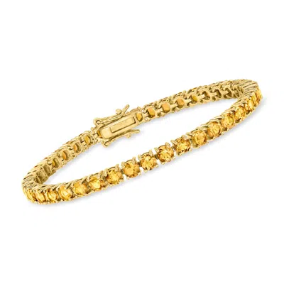Ross-simons Citrine Tennis Bracelet In 18kt Gold Over Sterling In Green
