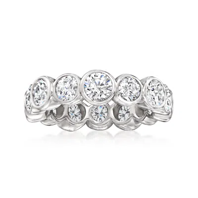 Ross-simons Cz Eternity Band In Sterling Silver In Metallic