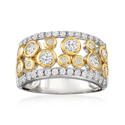 Ross-simons Cz Open-space Bubble Ring In 2-tone Sterling Silver In Purple