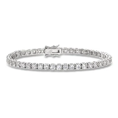 Ross-simons Cz Tennis Bracelet In Sterling Silver