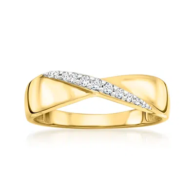 Ross-simons Diamond Diagonal Ring In 18kt Gold Over Sterling In White