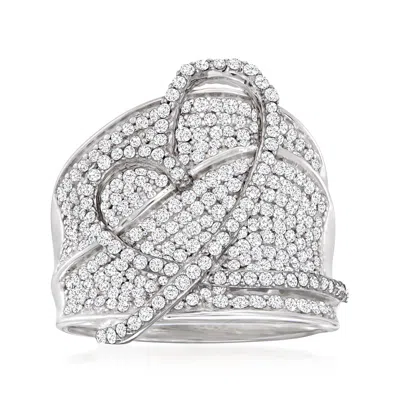 Ross-simons Diamond Heart Ring In Sterling Silver In White