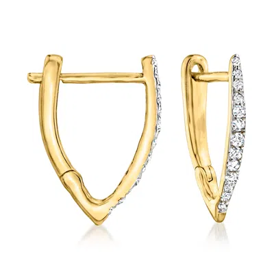 Ross-simons Diamond Huggie Hoop Earrings In 18kt Gold Over Sterling In Multi