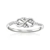 Ross-simons Diamond Infinity Loop Ring In Sterling Silver In White