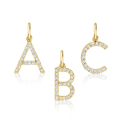 Ross-simons Diamond Initial Charm In 14kt Yellow Gold In Pattern