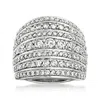 Ross-simons Diamond Multi-row Ring In Sterling Silver In Metallic