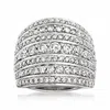 Ross-simons Diamond Multi-row Ring In Sterling Silver In Metallic