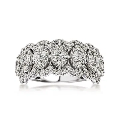 Ross-simons Diamond Oval Cluster Ring In 14kt White Gold In Metallic