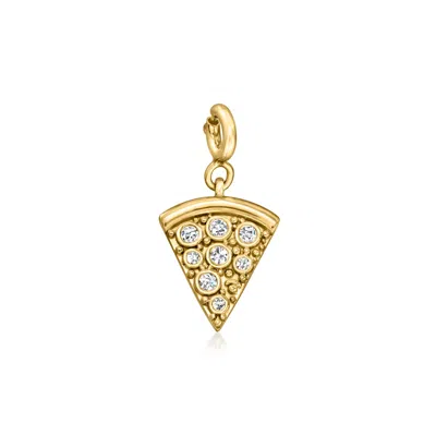 Ross-simons Diamond Pizza Slice Charm In 18kt Gold Over Sterling In Silver