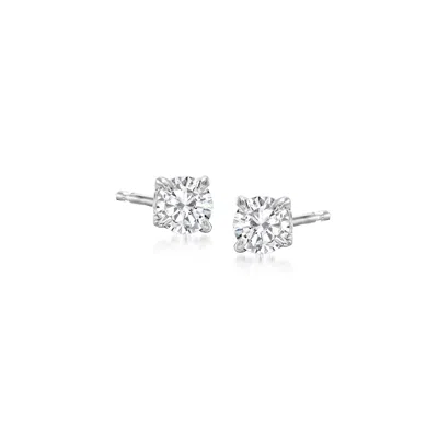 Ross-simons Diamond Stud Earrings In 14kt White Gold