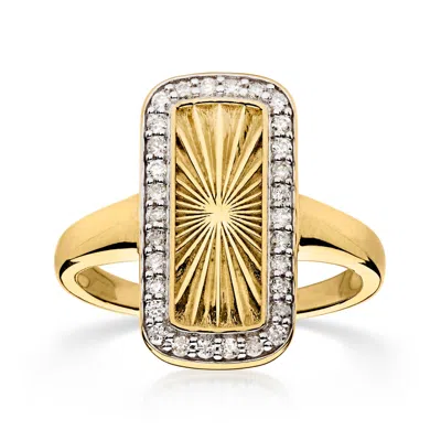 Ross-simons Diamond Sunburst Ring In 18kt Gold Over Sterling In Transparent