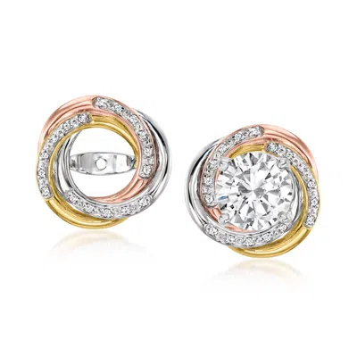 Ross-simons Diamond Swirl Earring Jackets In Tri-colored Sterling Silver
