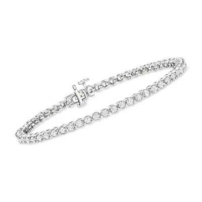 Ross-simons Diamond Tennis Bracelet In 14kt White Gold In Transparent