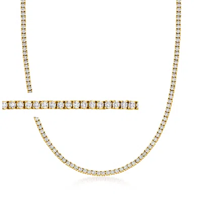 Ross-simons Diamond Tennis Necklace In 18kt Gold Over Sterling. 16 Inches In Multi