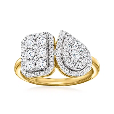 Ross-simons Diamond Toi Et Moi Ring In 18kt Gold Over Sterling In Transparent