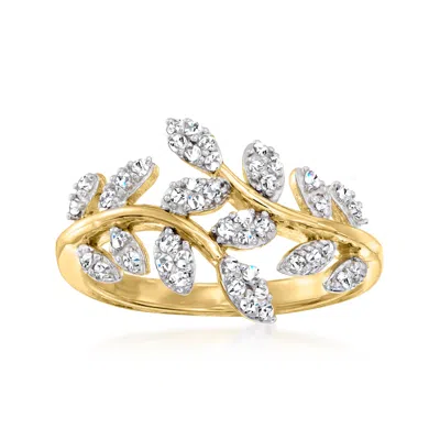 Ross-simons Diamond Vine Ring In 18kt Gold Over Sterling In White
