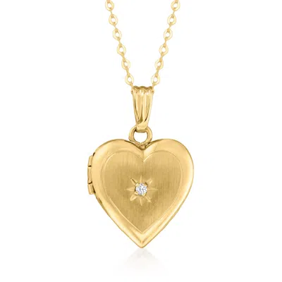 Ross-simons Diamond-accented Heart Locket Necklace In 10kt Yellow Gold