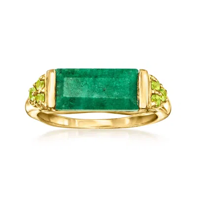 Ross-simons Emerald And . Peridot Ring In 18kt Gold Over Sterling In Transparent