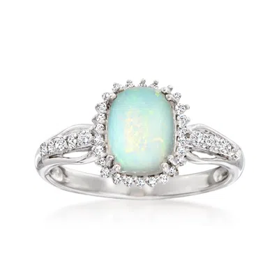 Ross-simons Ethiopian Opal And White Topaz Ring In Sterling Silver