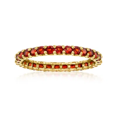 Ross-simons Garnet Eternity Band In 14kt Yellow Gold In Red
