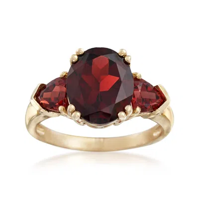 Ross-simons Garnet Ring In 14kt Yellow Gold In Red