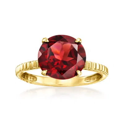 Ross-simons Garnet Ring In 14kt Yellow Gold In Red