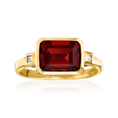 Ross-simons Garnet Ring In 14kt Yellow Gold In Red