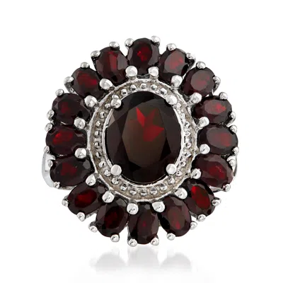 Ross-simons Garnet Ring In Sterling Silver In Metallic