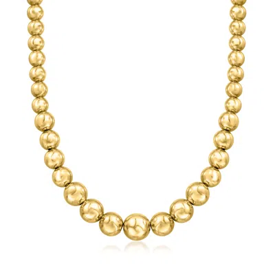 Ross-simons Italian 10-16mm 18kt Gold Over Sterling Graduated Bead Necklace