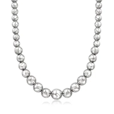 Ross-simons Italian 10-16mm Sterling Silver Graduated Bead Necklace