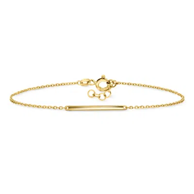 Ross-simons Italian 10kt Yellow Gold Bar Cable-chain Bracelet In Multi