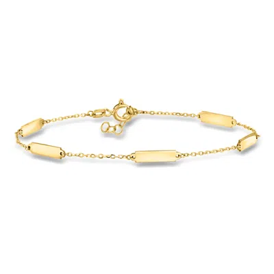 Ross-simons Italian 10kt Yellow Gold Bar Station Bracelet