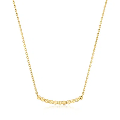 Ross-simons Italian 10kt Yellow Gold Beaded Station Cable-chain Necklace