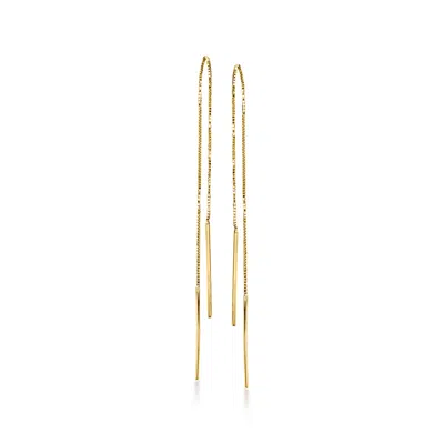 Ross-simons Italian 10kt Yellow Gold Box-chain Threader Earrings In Multi